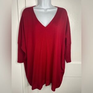 EILEEN FISHER V-Neck Red Sweater XL